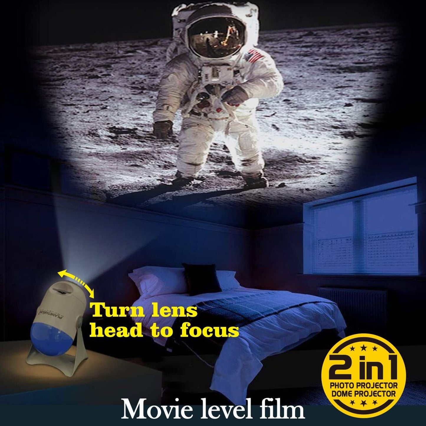 galaxy night light projector with rotating dome
