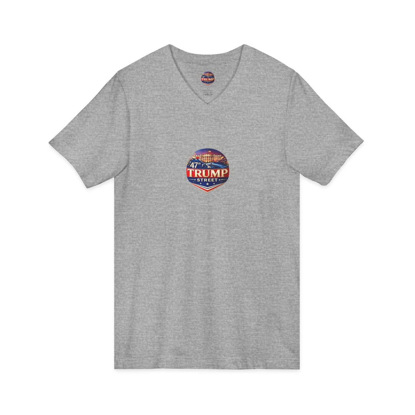 Patriotic White House V-Neck Tee - 47th Trump Street