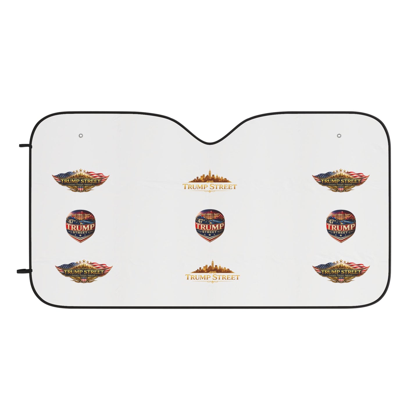 47th Trump Street Multiple Patriotic Logo Car Sunshade –Windshield Protector