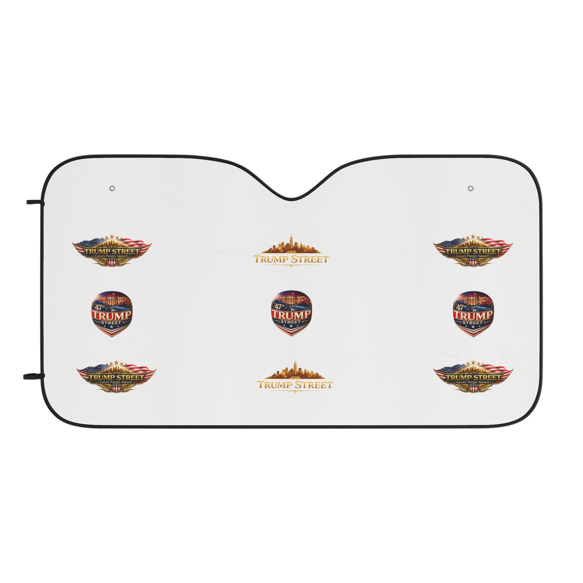 47th Trump Street Multiple Patriotic Logo Car Sunshade –Windshield Protector