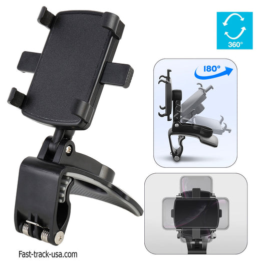 Phone holder with 360-degree rotation feature on a white background