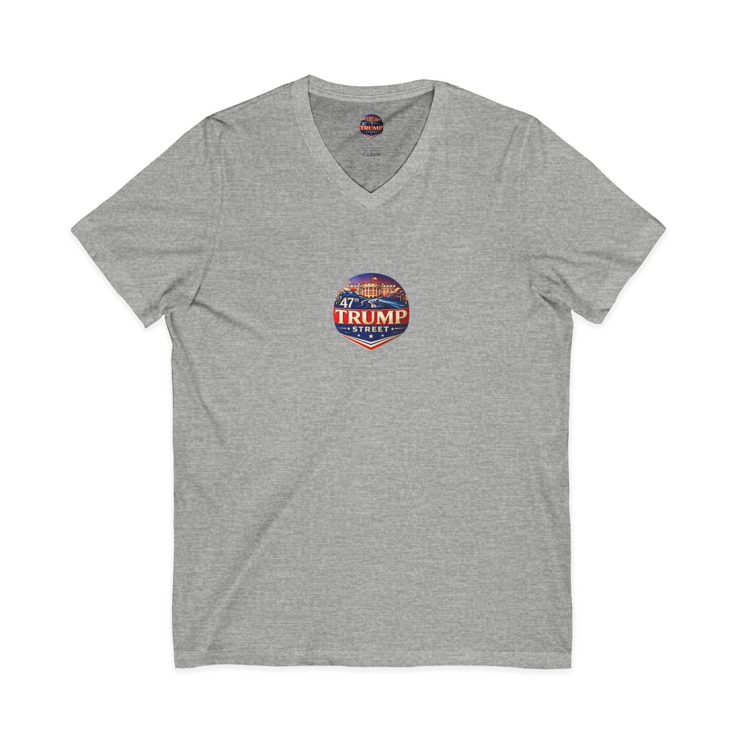 47th Trump Street Patriotic White House Logo on a Gray t-shirt 