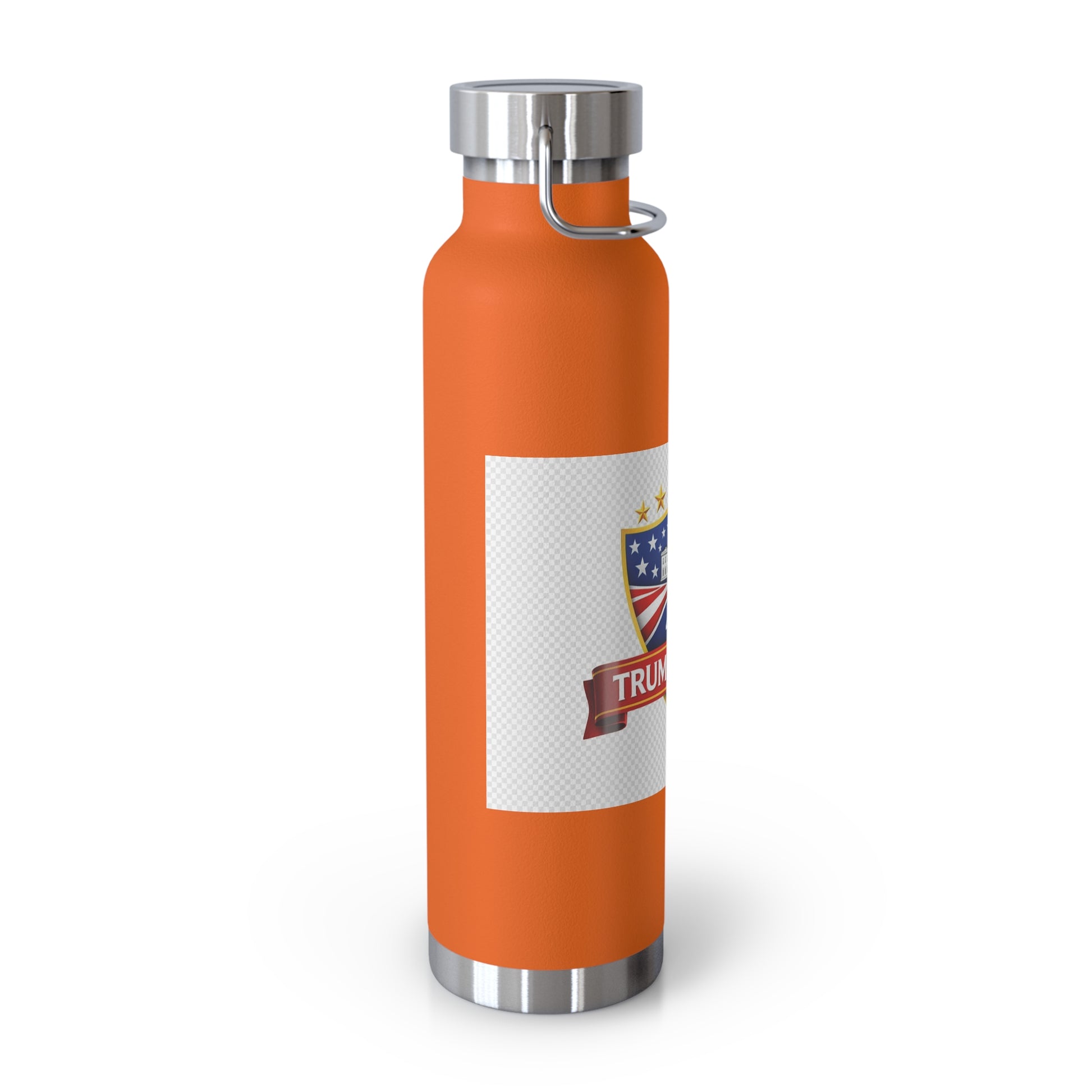 47th Trump Street Patriotic Shield 22oz Copper Insulated orange water bottle 