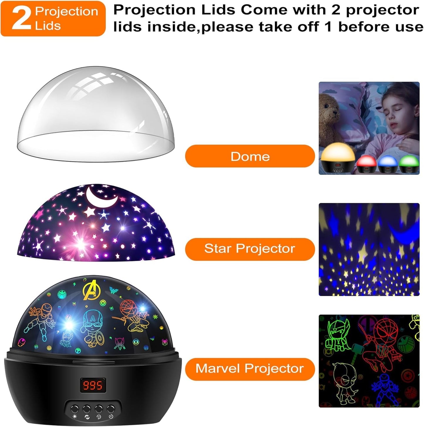 Spiderman Night Light Projector With Programmable Timer