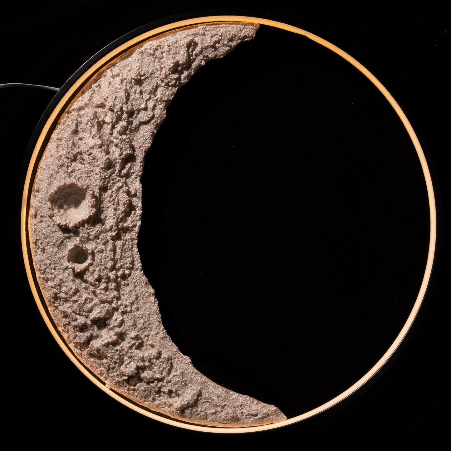 dimmable crescent moon wall lamp creating soft ambient lighting