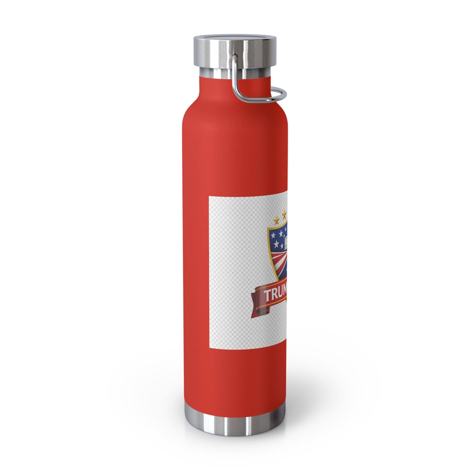 47th Trump Street Patriotic Shield 22oz Copper Insulated orange water bottle 