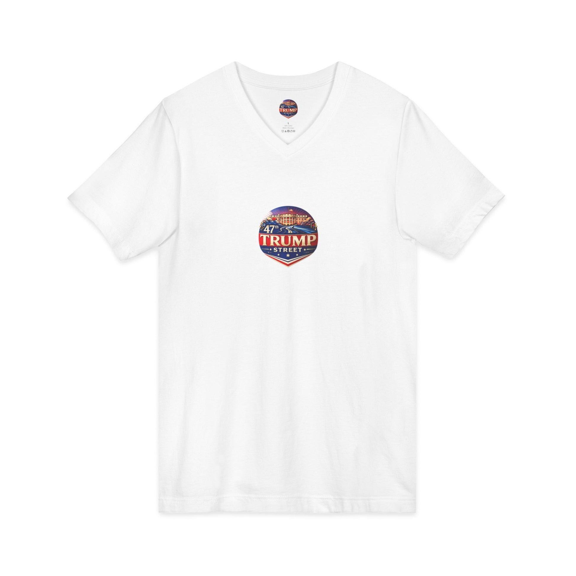 47th Trump Street Patriotic White House Logo on a White t-shirt 