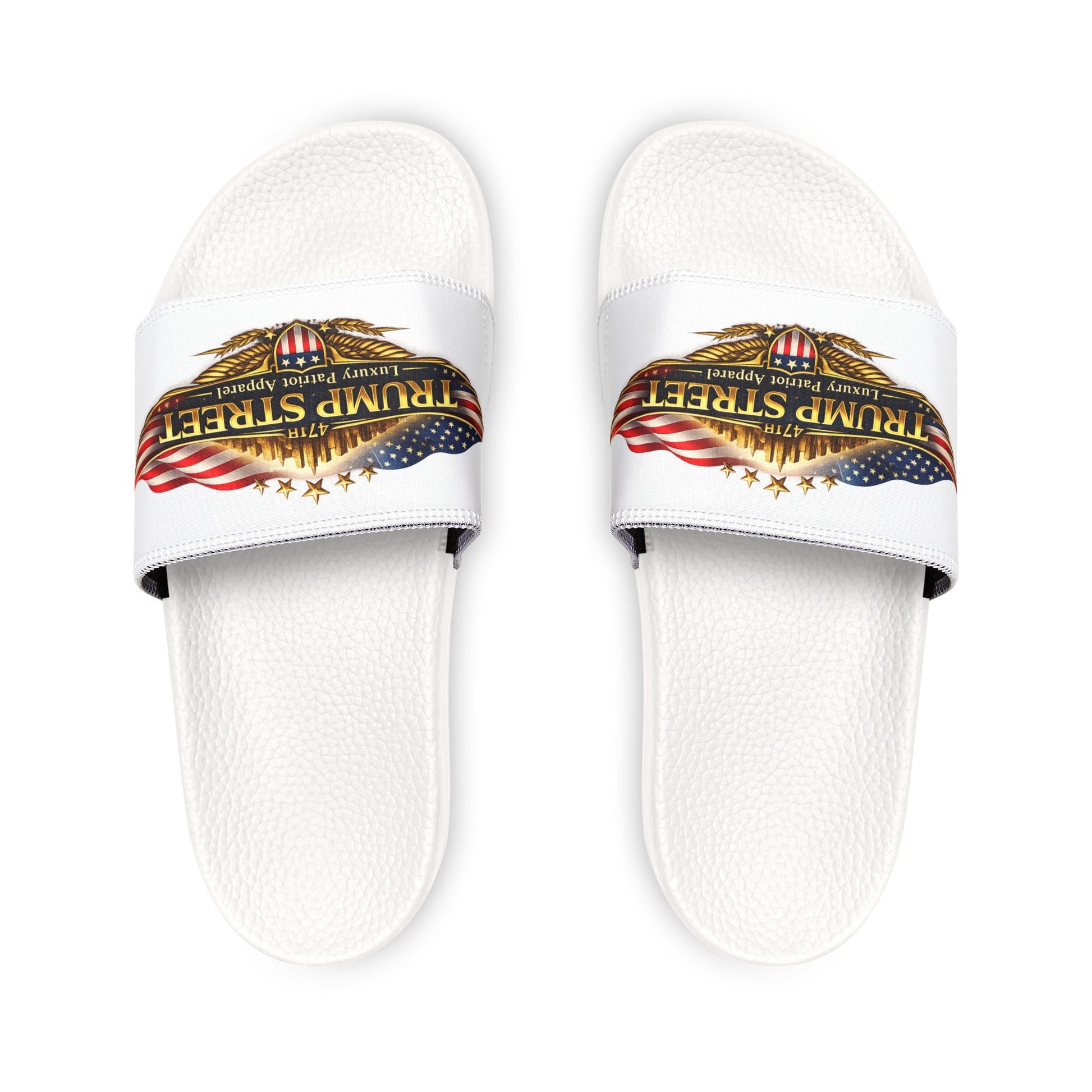 White slides with 'Trump Street' logo on a white background
