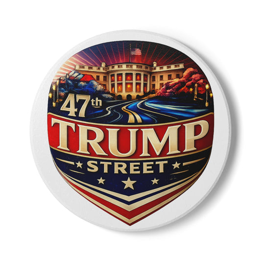 Patriotic Logo Ceramic Coaster - 47th Trump Street