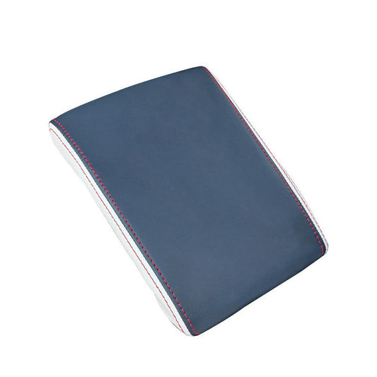 Blue notebook with white edges on a white background