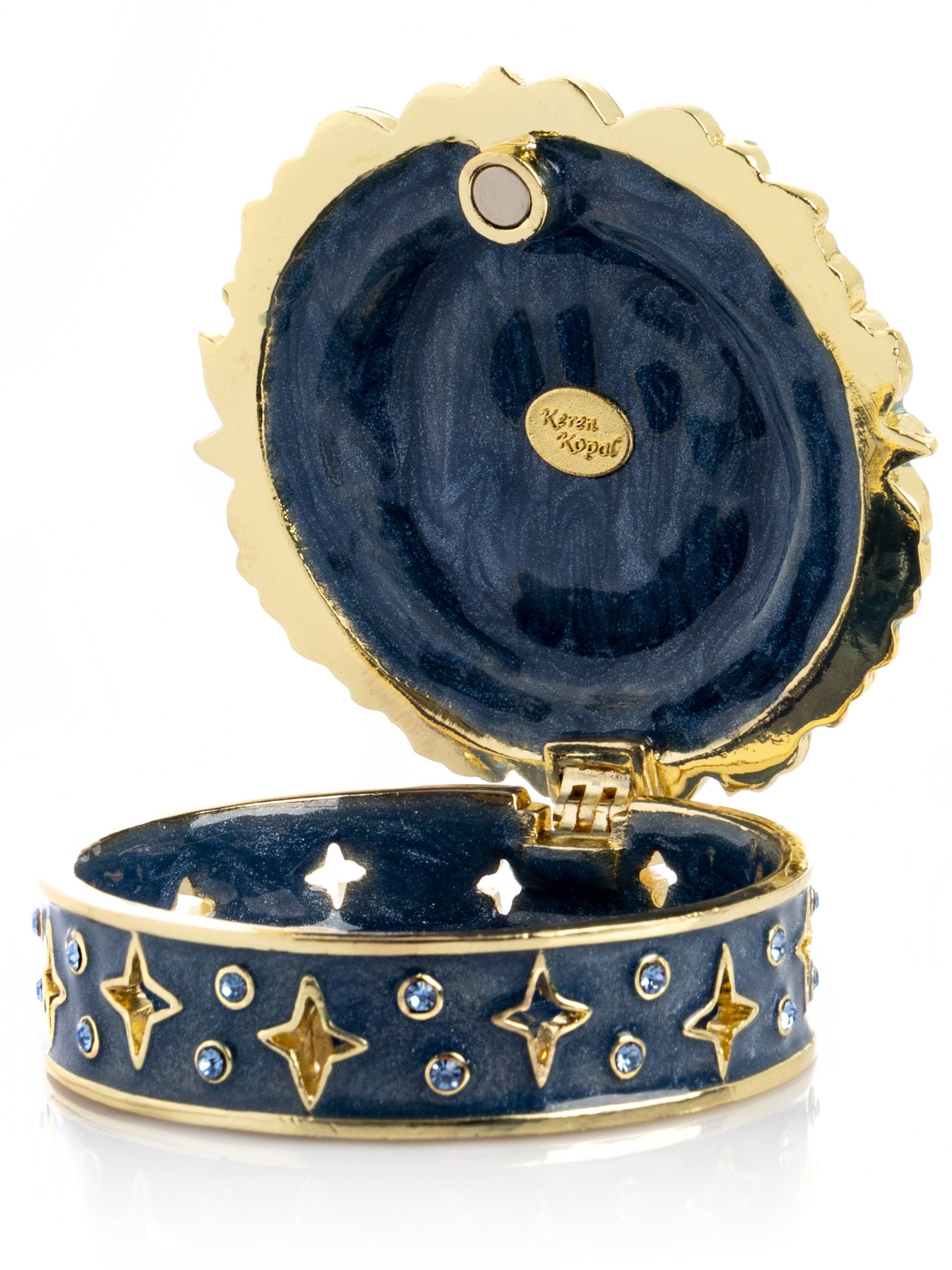 Celestial sun and moon decorative jewelry box Faberge style keepsake