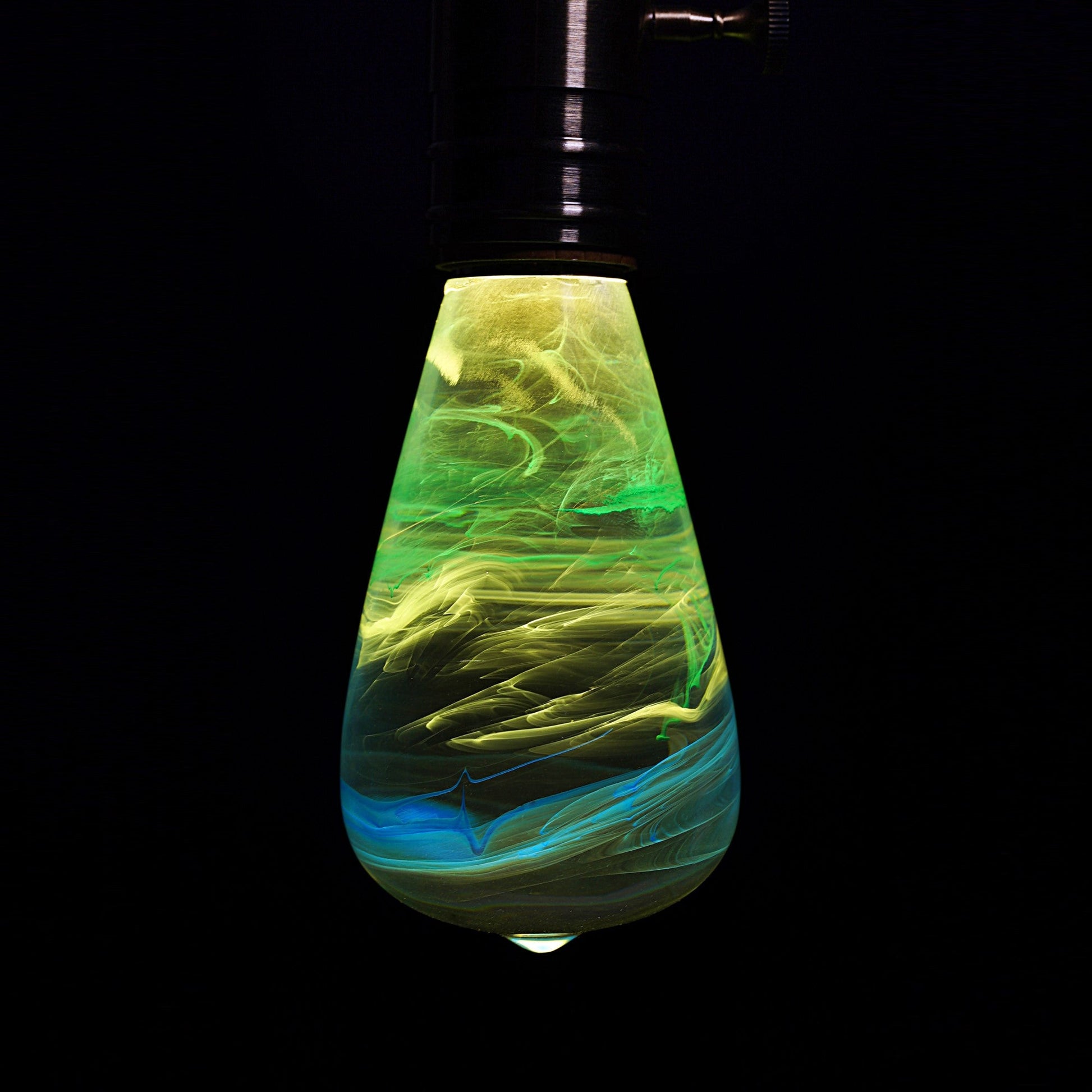 Cosmic lighting bulb lamp with wooden base – galaxy inspired ambient light by 3Eye Atlas