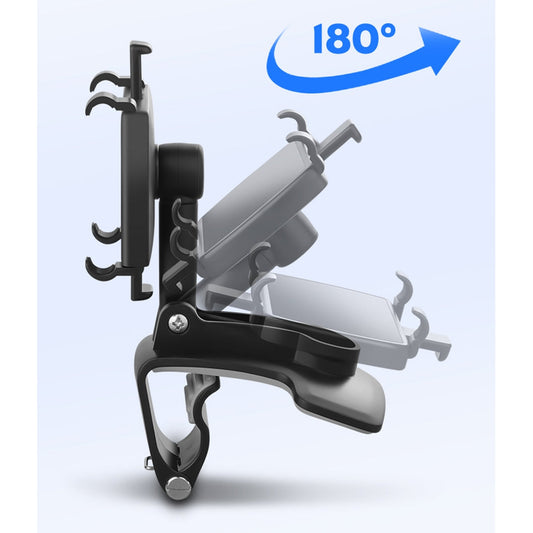 Phone holder with 180-degree rotation feature on a light blue background