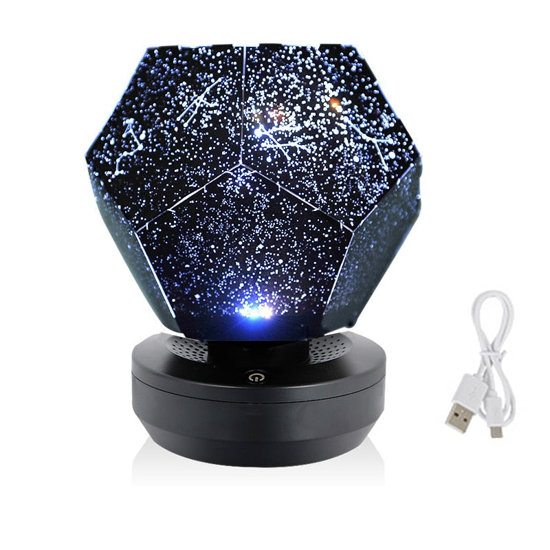 Rechargeable galaxy star night light projector lamp with remote control