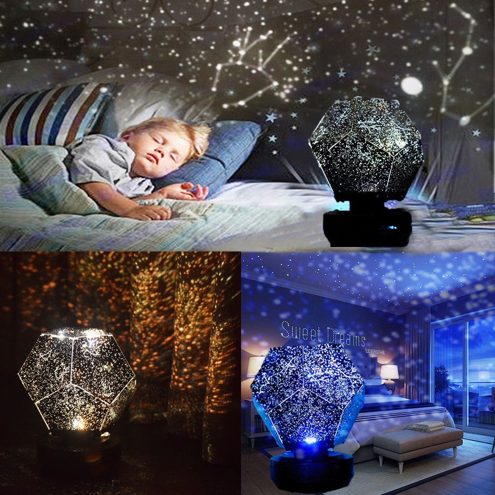 Rechargeable galaxy star night light projector lamp with remote control