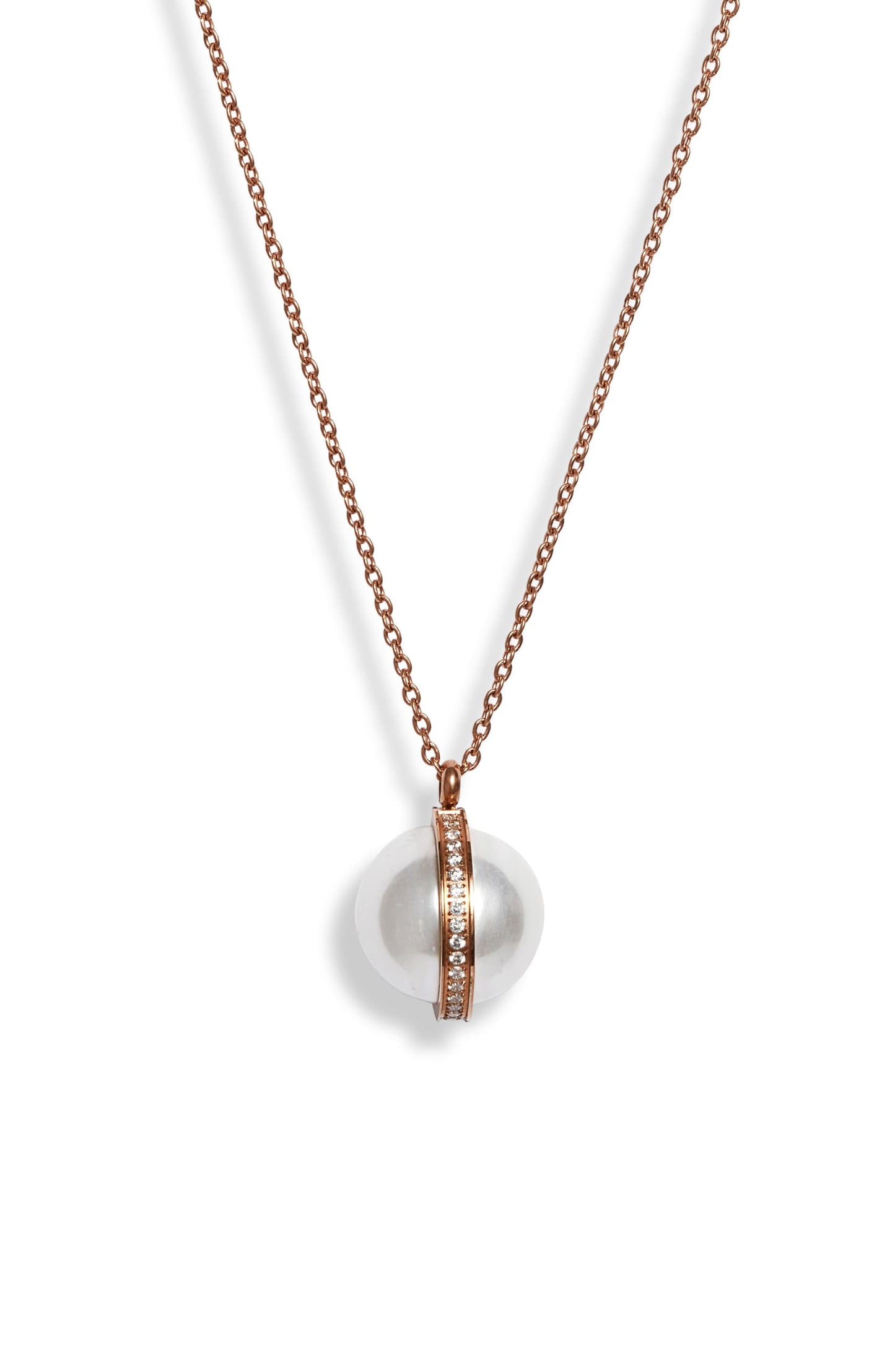 minimalist pearl pendant necklace with crystal accents