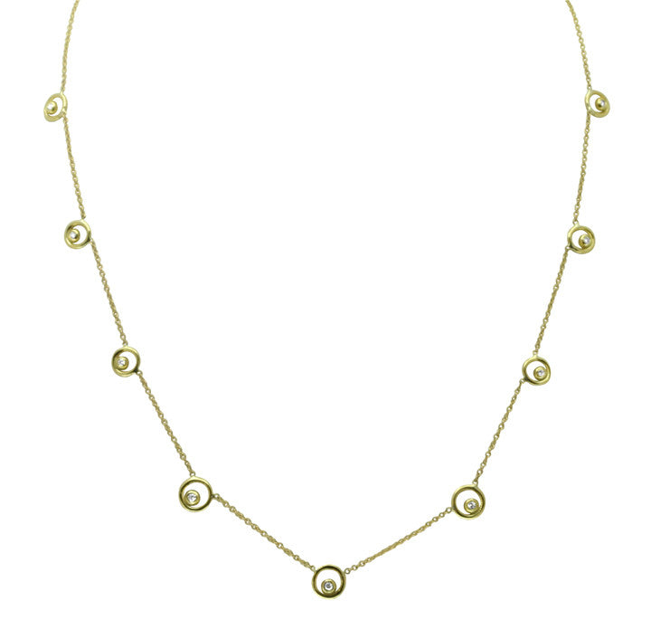 Karma Chain 14K gold ripple diamond design by Jane A Gordon