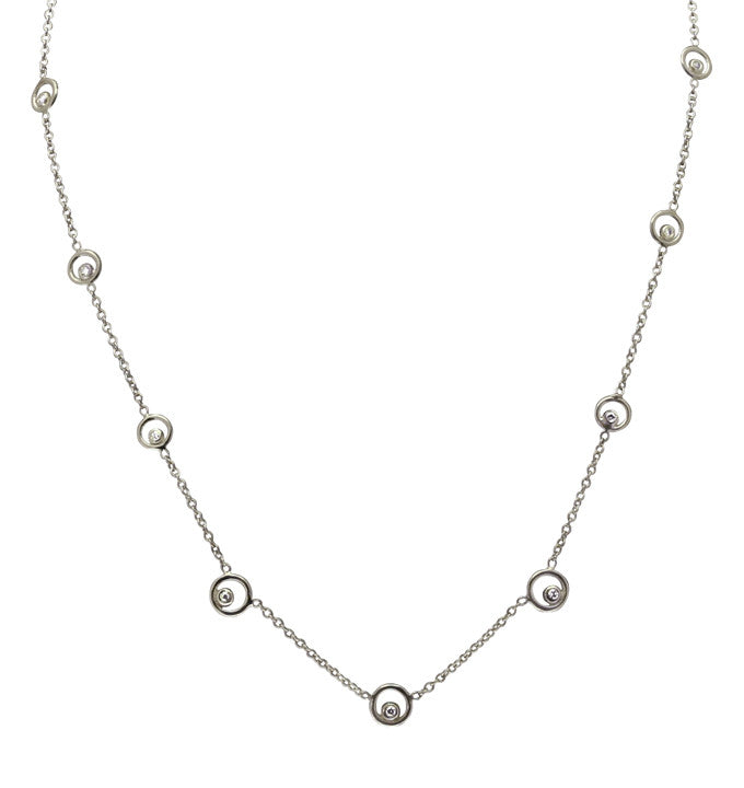 Karma Chain sterling silver ripple diamond necklace symbolizing connection and energy