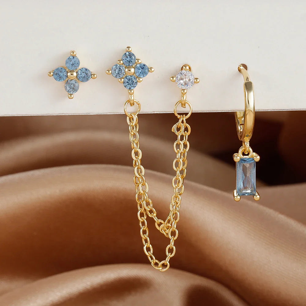 Zodiac Birthstone 3-Piece Earrings | 3Eye-Atlas