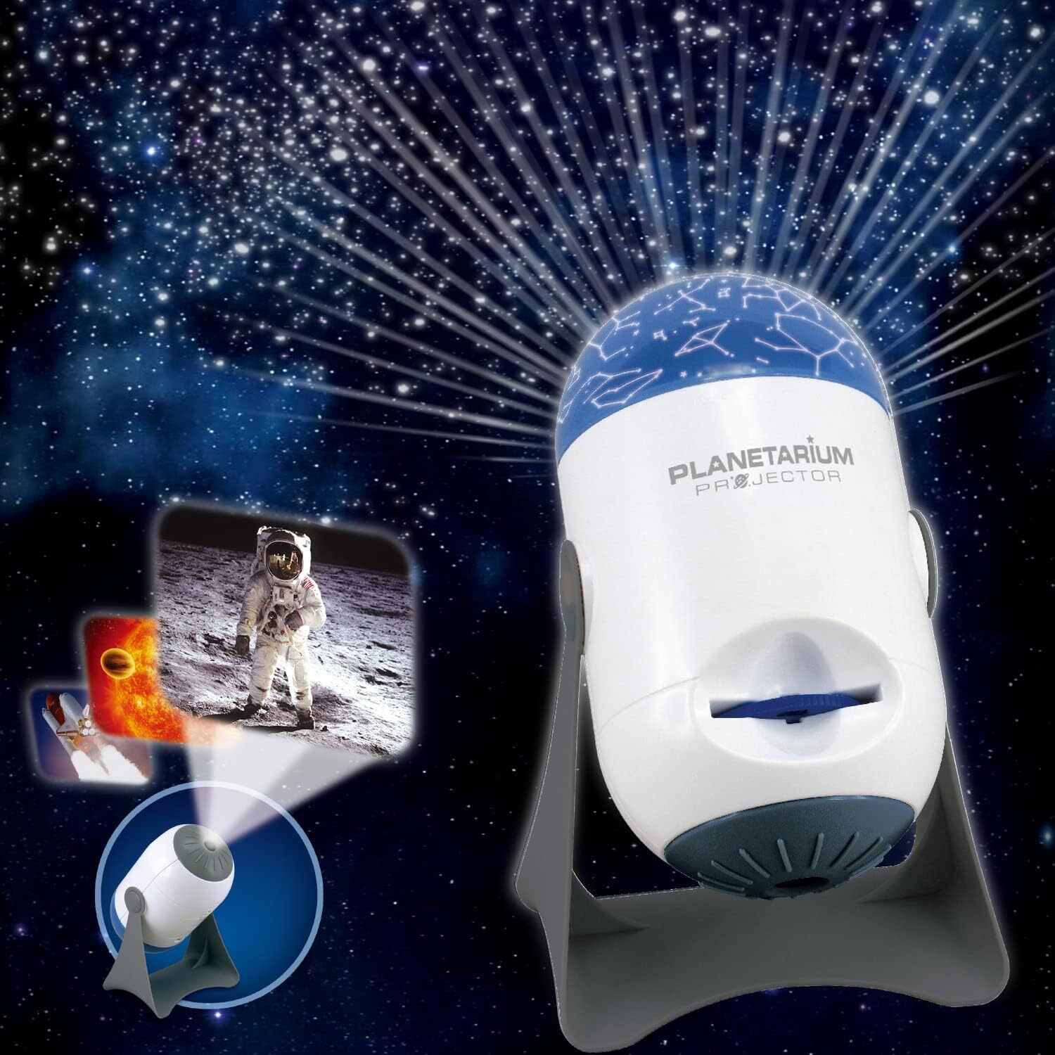 kids space projector night light with galaxy display