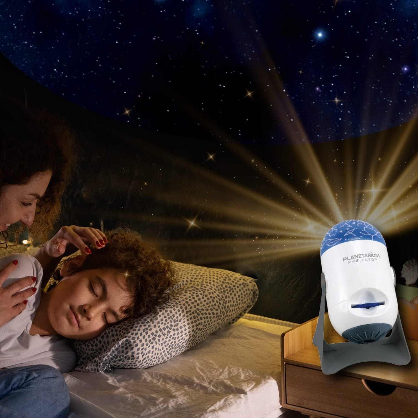 galaxy night light projector with rotating dome