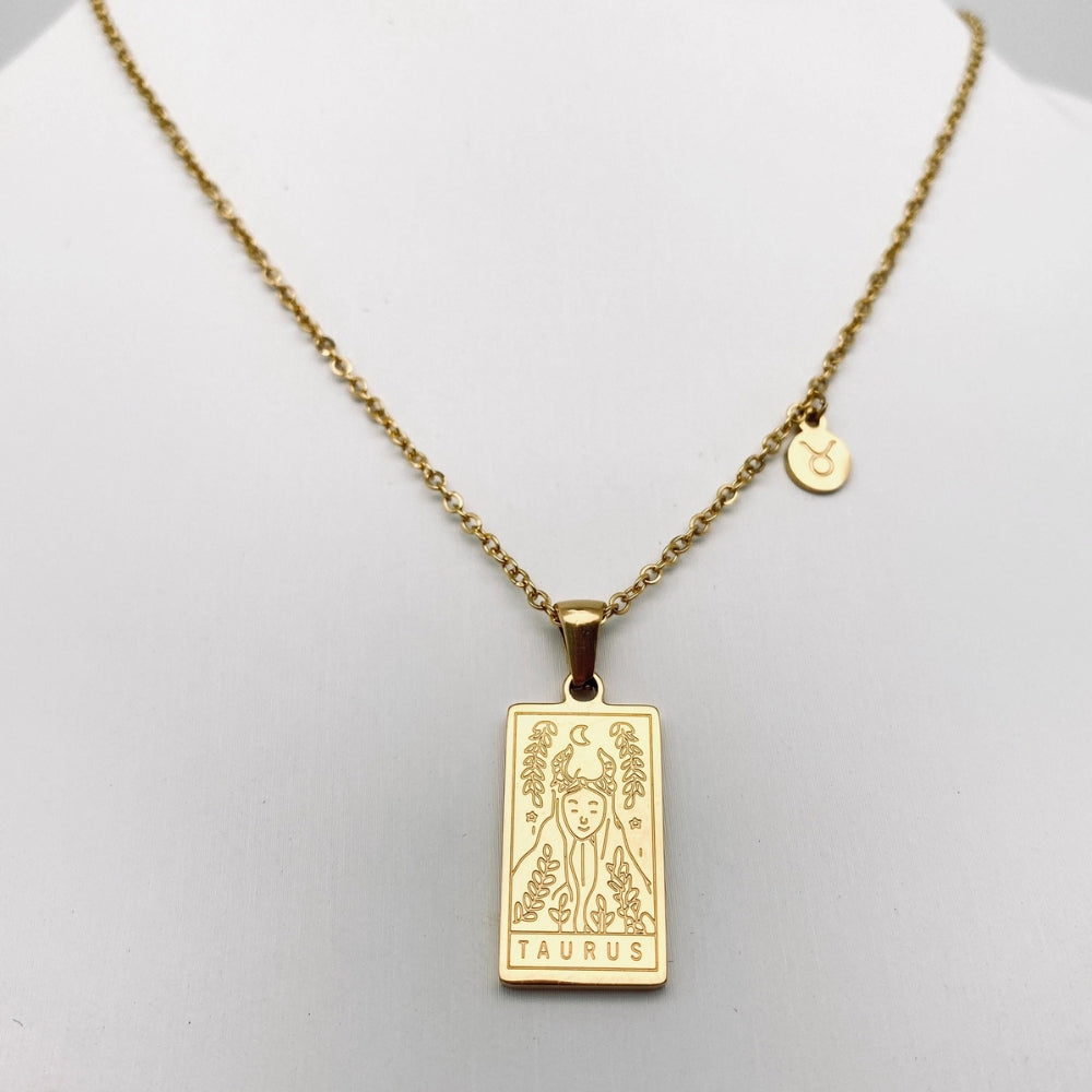 Zodiac Constellation Pendant Necklaces - Taurus