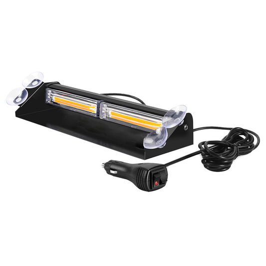 Car dashboard light bar with power cord on a white background