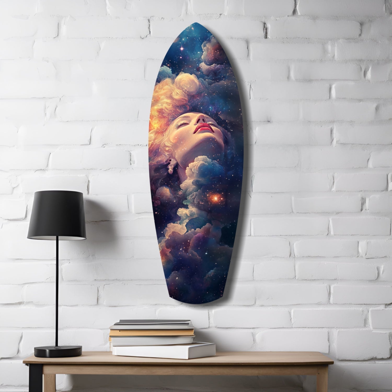 Celestial Dreamer starry night tempered glass wall art with vibrant celestial colors