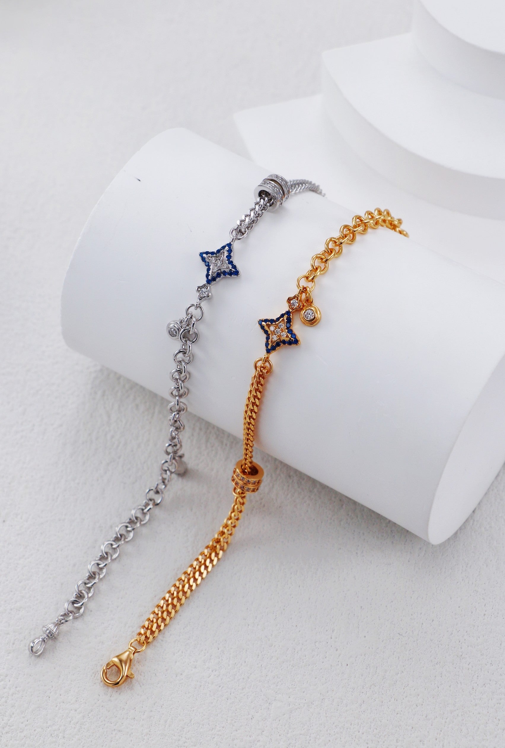 Gold and silver celestial star charm bracelets cosmic jewelry