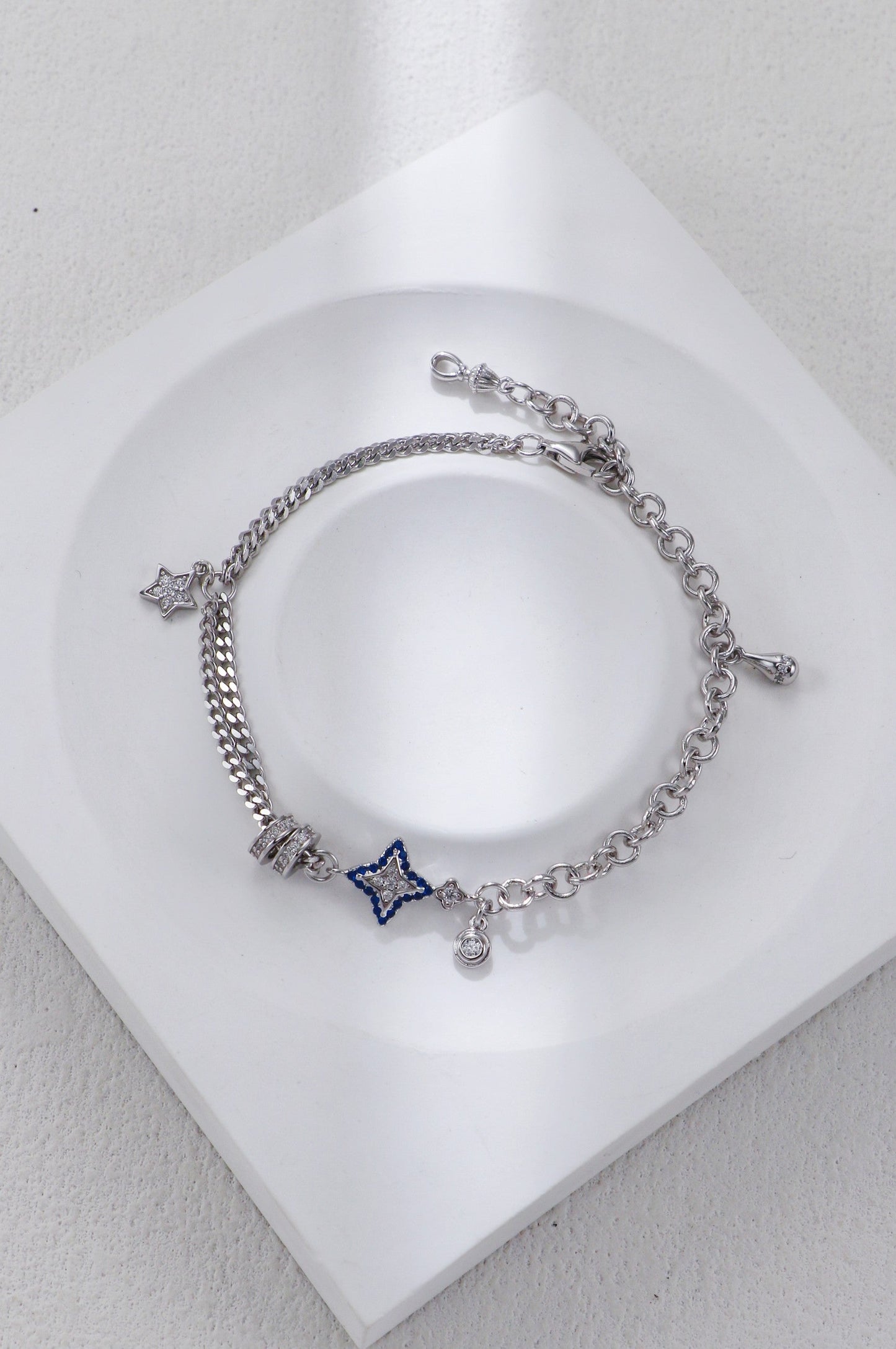 silver celestial star charm bracelets cosmic jewelry