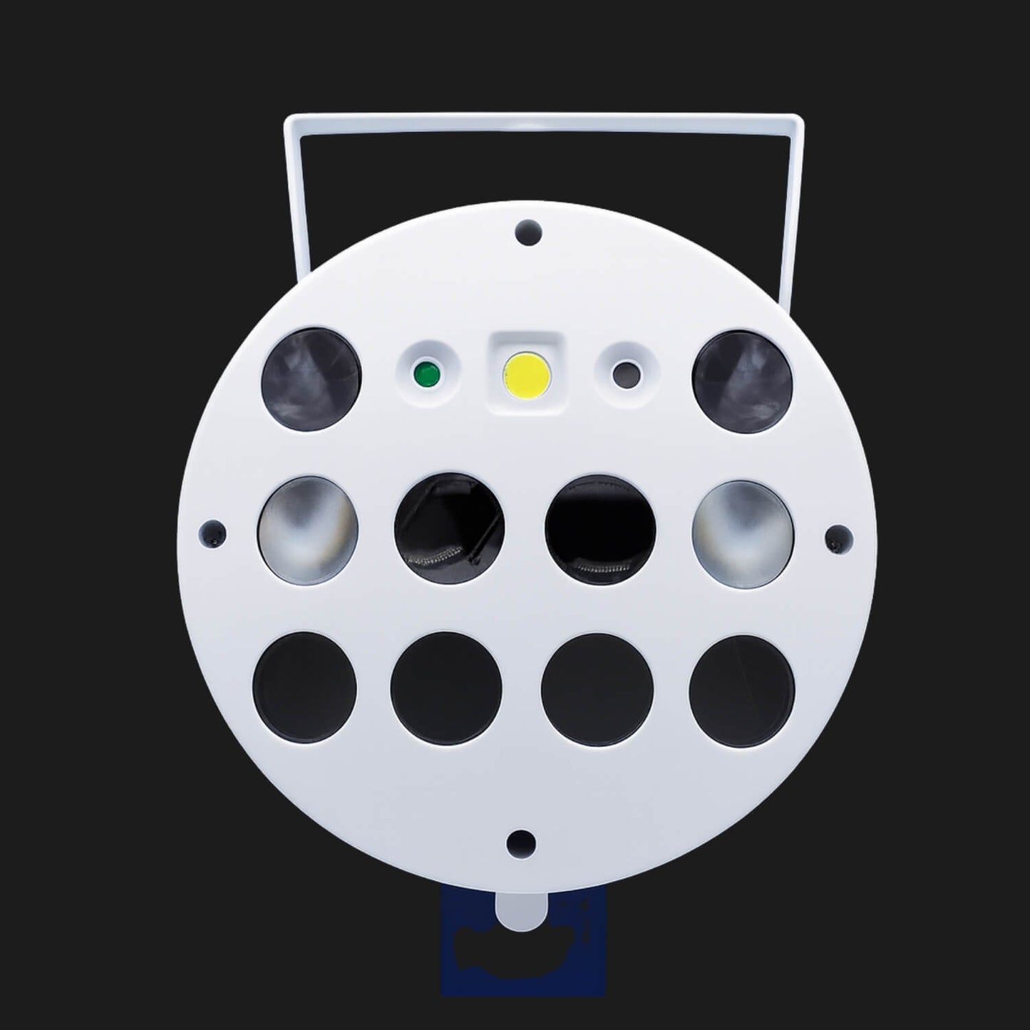 DJ laser light projector with red and green beams